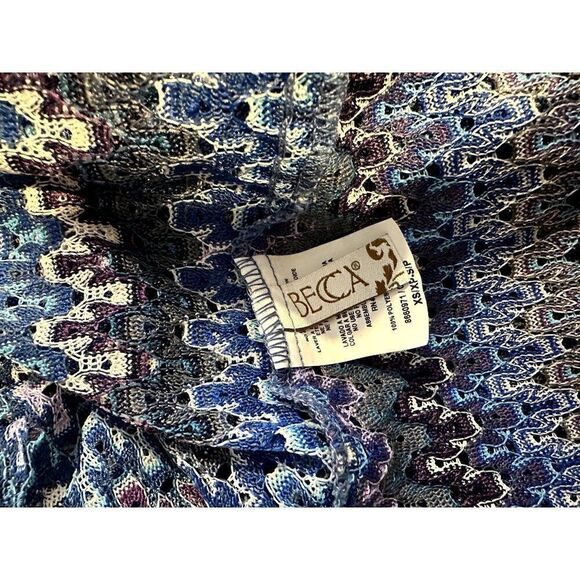 Becca Pierside Crochet Side-Tie Swim Coverup in Blue Size XS - Picture 5 of 5